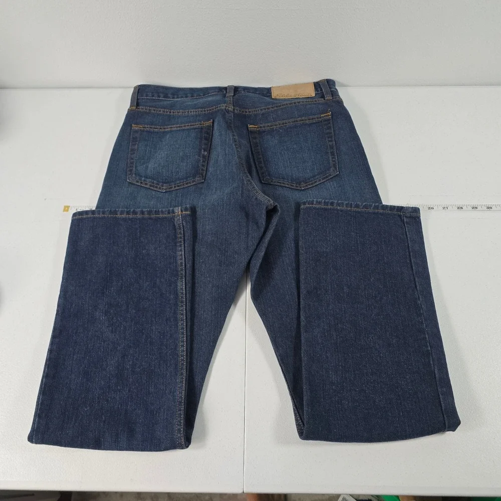 Eddie Bauer Mens Straight Fit Dark Wash 100% Cotton Denim Blue Jeans 32x32